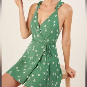 Reformation Tibi wrap dress with criss-cross back